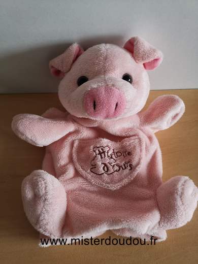 Doudou Cochon Histoire d ours Rose 