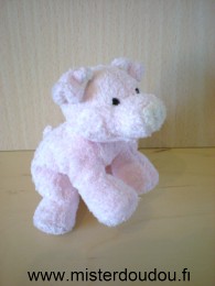 Doudou Cochon La pelucherie Rose blanc 