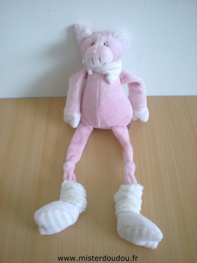 Doudou Cochon Les petites marie Rose longues pattes avec jambieres 