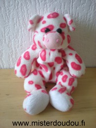 Doudou Cochon - Marque non connue - Blanc taches roses 