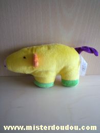 Doudou Cochon - Marque non connue - Jaune vert violet orange 