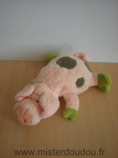 Doudou Cochon Nici Rose vert 