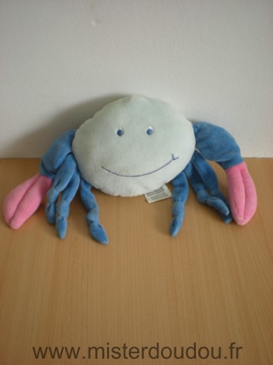 Doudou Crabe - marque non connue - Bleu pinces rose 