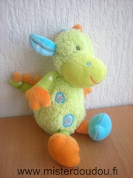 Doudou Dinosaure Baby sun Vert bleu orange 