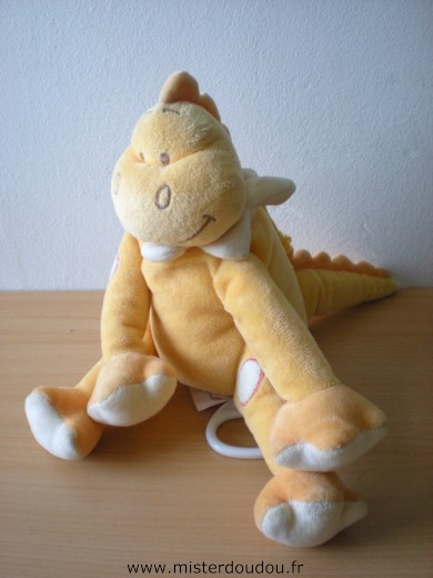 Doudou Dinosaure Bengy Jaune 