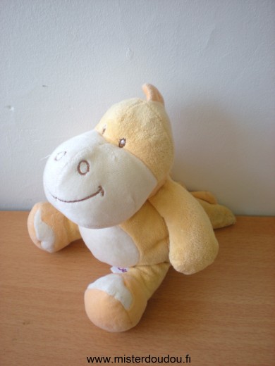 Doudou Dinosaure Bengy Jaune orange blanc 