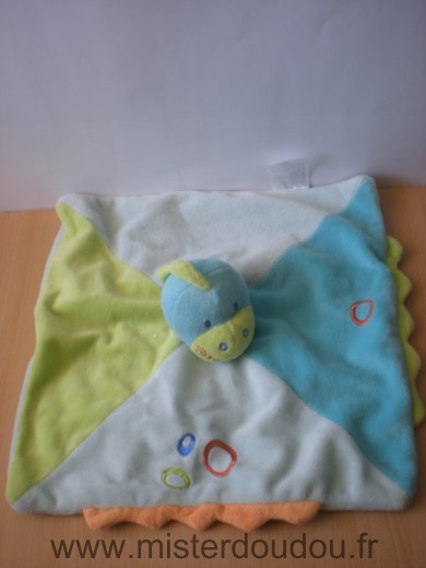 Doudou Dinosaure Kiabi baby Bleu vert orange 