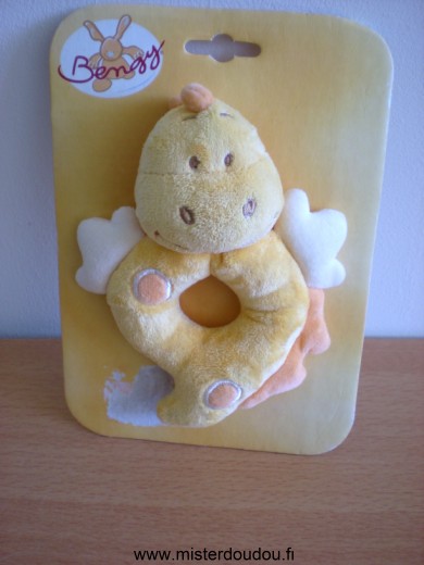 Doudou Dragon Bengy Jaune orange 