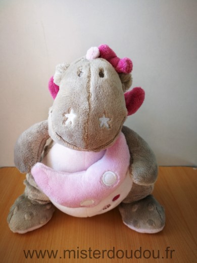 Doudou Dragon Noukie s Beige rose lune victoria 