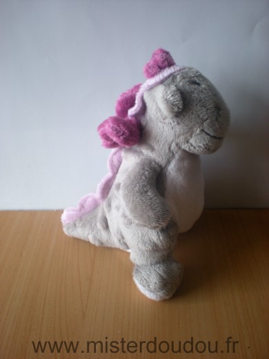 Doudou Dragon Noukie s Gris rose victoria 