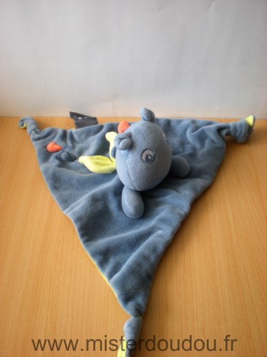 Doudou Dragon Prémaman Bleu vert 