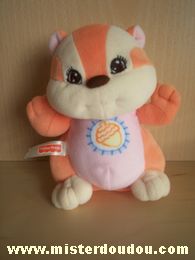 Doudou Ecureuil Fisher-price Rose orange écru avec une noisette sur le ventre 