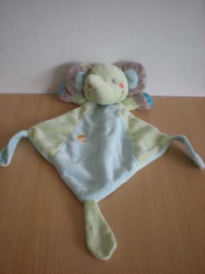 Doudou Eléphant 0 Bleu vert 