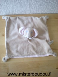 Doudou Eléphant Auchan Beige dessus rose dessous 