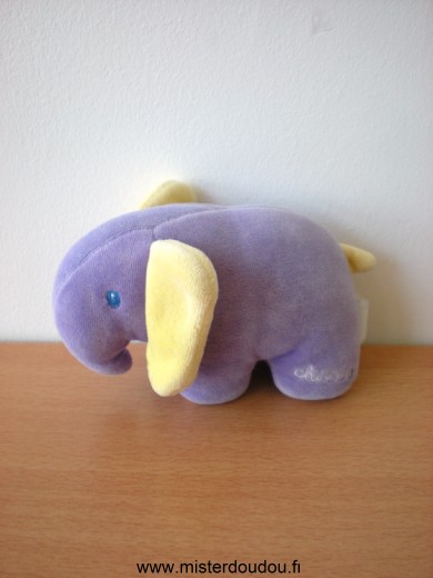 Doudou Eléphant Chicco Violet jaune 