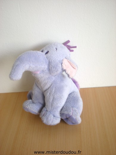 Doudou Eléphant Disney Efelant lumpy mauve 