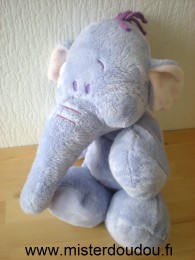 Doudou Eléphant Disney Lumpy mauve Grand modèle