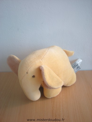 Doudou Eléphant Du pareil au même Jaune beige 