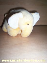 Doudou Eléphant Du pareil au même Jaune  blanc 