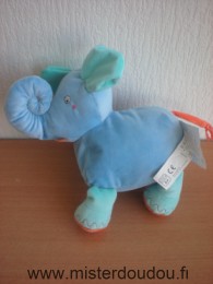 Doudou Eléphant Ikéa Bleu orange 