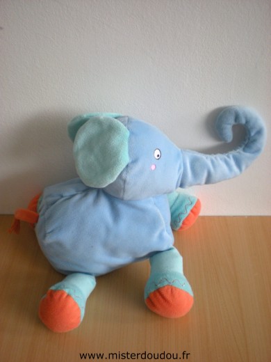 Doudou Eléphant Ikéa Bleu orange 