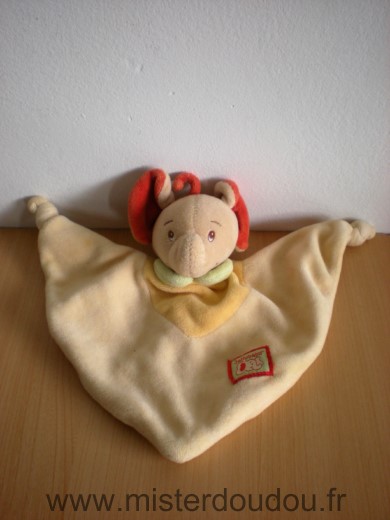 Doudou Eléphant Jollybaby Jaune orange 