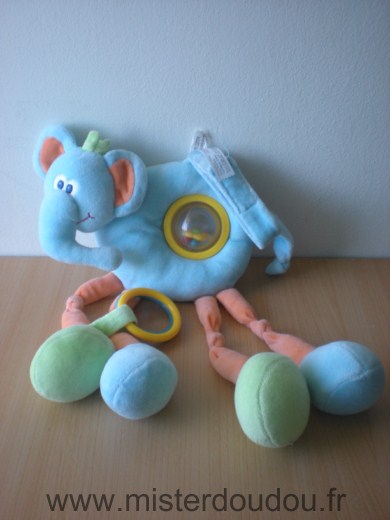 Doudou Eléphant Jollymex Bleu 