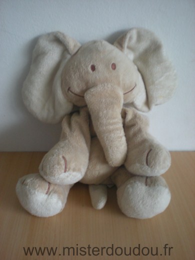 Doudou Eléphant Kiabi baby Beige 