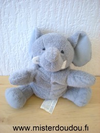 Doudou Eléphant Kiabi baby Gris 