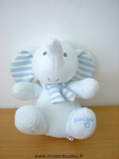 Doudou Eléphant Luminou Bleu 