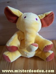 Doudou Eléphant Marese Jaune marron 