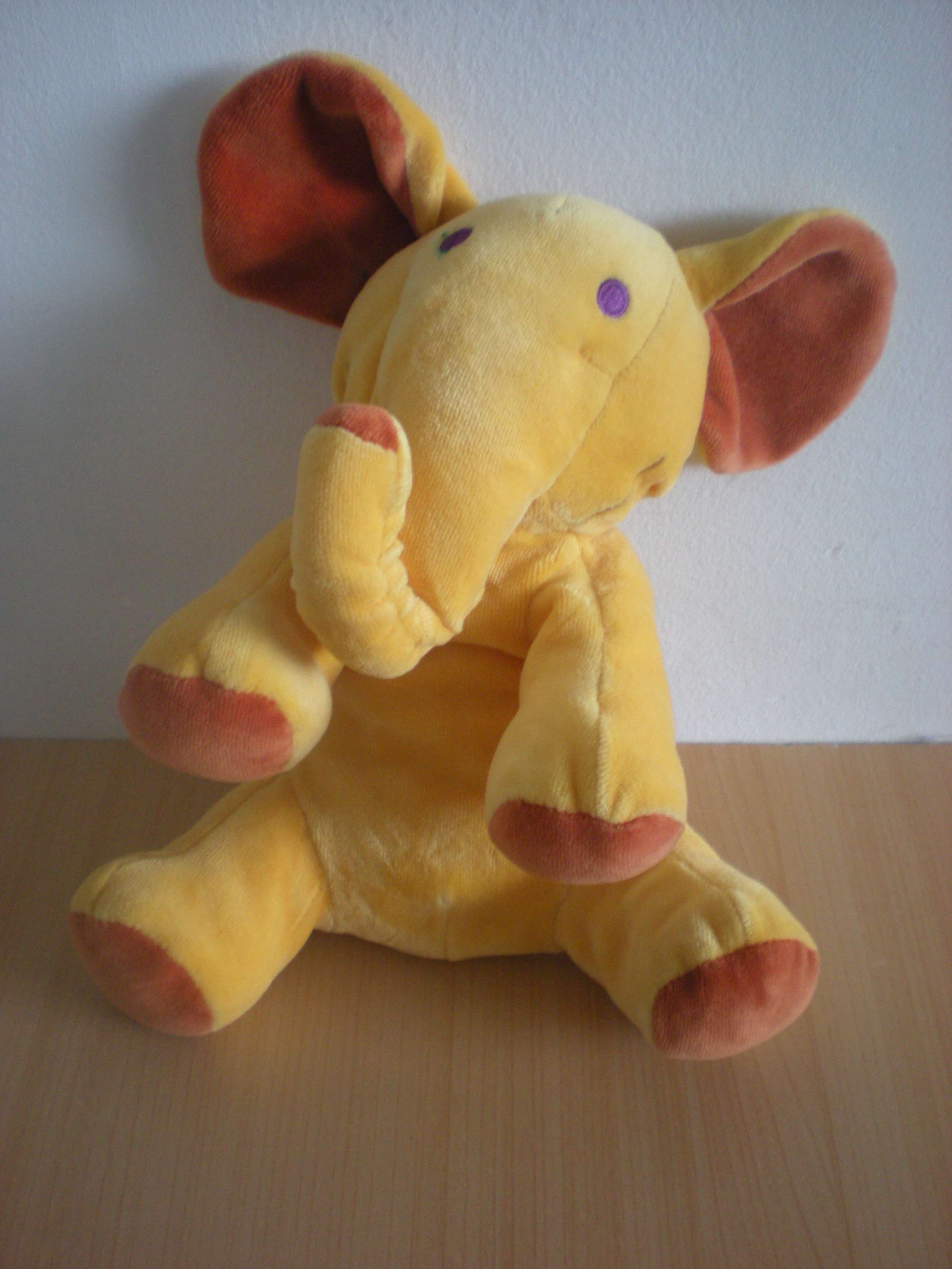 Doudou Eléphant Marese Jaune marron 