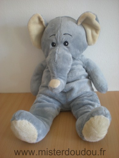 Doudou Eléphant Max et sax Gris jaune 