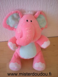 Doudou Eléphant Mes amis calins Rose bleu 