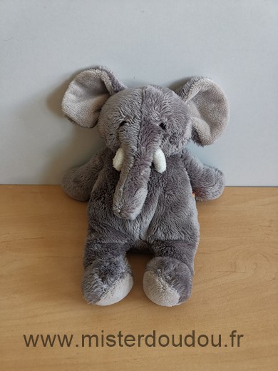 Doudou Eléphant Moulin roty Gris les tout doux 