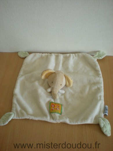 Doudou Eléphant Moulin roty Les loustics beige ecru jaune 