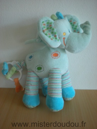 Doudou Eléphant Nicotoy Bleu 
