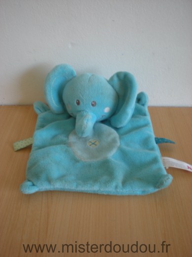 Doudou Eléphant Nicotoy Bleu 