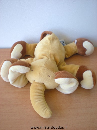 Doudou Eléphant Noukie s Beige marron 