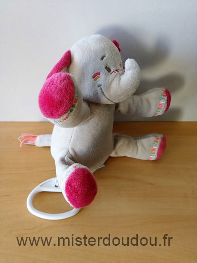 Doudou Eléphant Noukie s Gris rose 