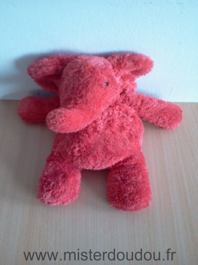 Doudou Eléphant Nounours Orangé(rouge) 