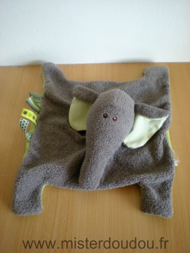 Doudou Eléphant Pericles Gris vert 