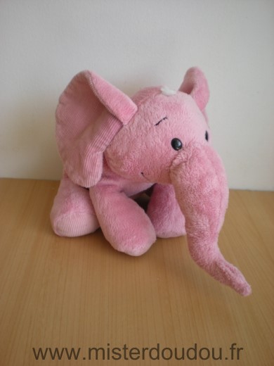 Doudou Eléphant Planet pluch Rose 