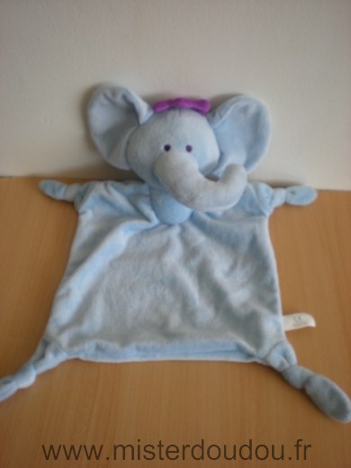 Doudou Eléphant Sabiluc Bleu 