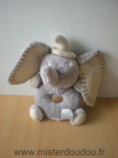 Doudou Eléphant Simba toy Dumbo gris 