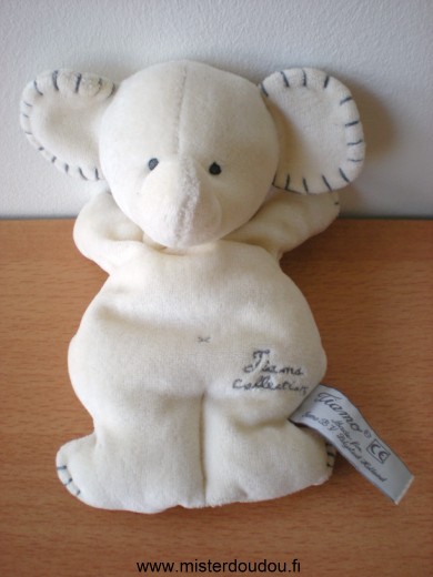 Doudou Eléphant Tiamo Ecru 