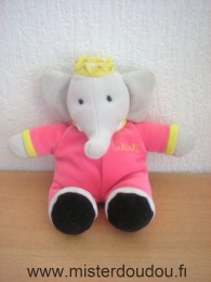 Doudou Eléphant Tigex Rose jaune gris Celeste