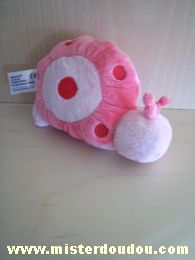 Doudou Escargot Baby sun Rose points rouges 