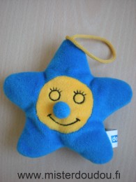 Doudou Etoile Dodie Bleu jaune Fait 