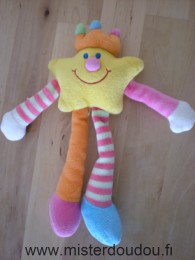 Doudou Etoile Jollybaby Jaune rose orange bleu N'a plus son étiquette

fait 